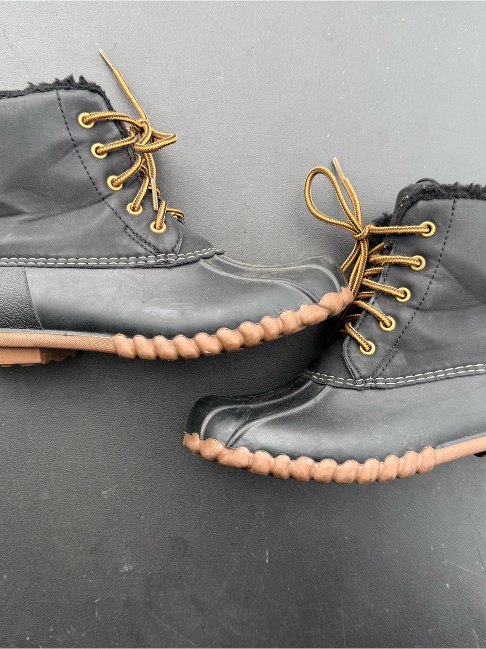 Henry Ferrera black lace-up boots with tan soles
